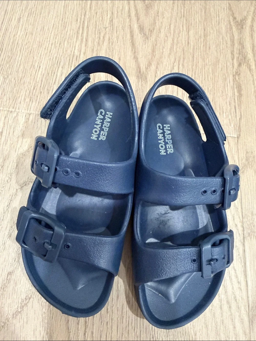 Harper Canyon Navy Double-Buckle Kids Sandals